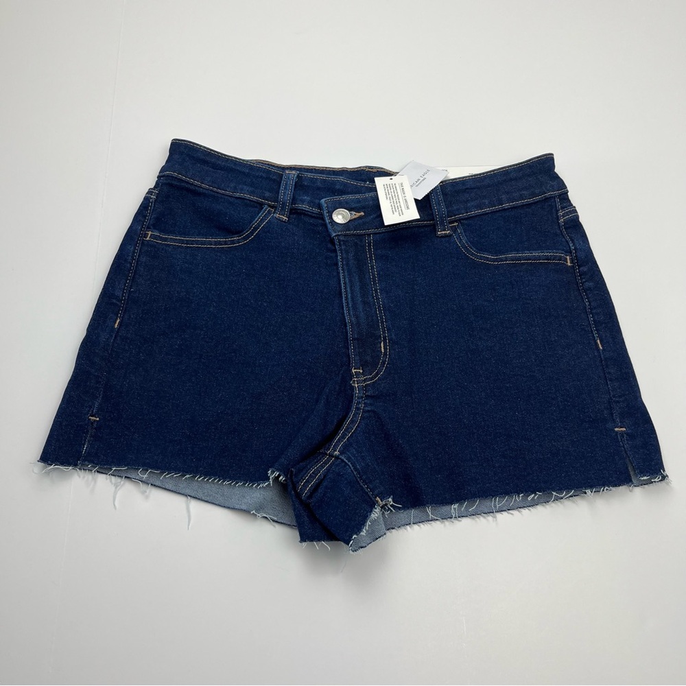 American Eagle AE Stretch Crossover Waist Denim Mom Short 8 / 29 Dark Blue NEW